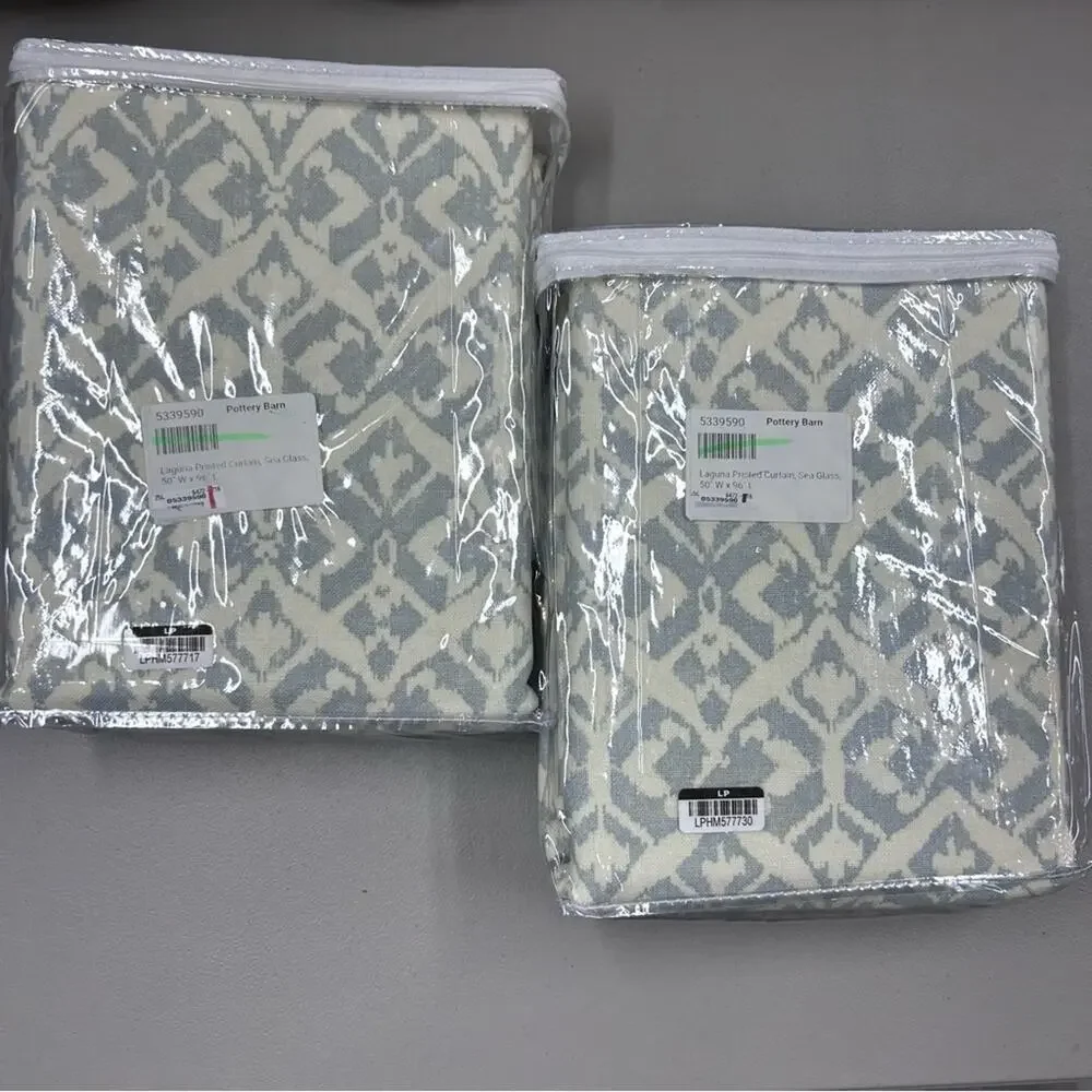 Pottery Barn Laguna Print Curtains 2 Window Drape 50